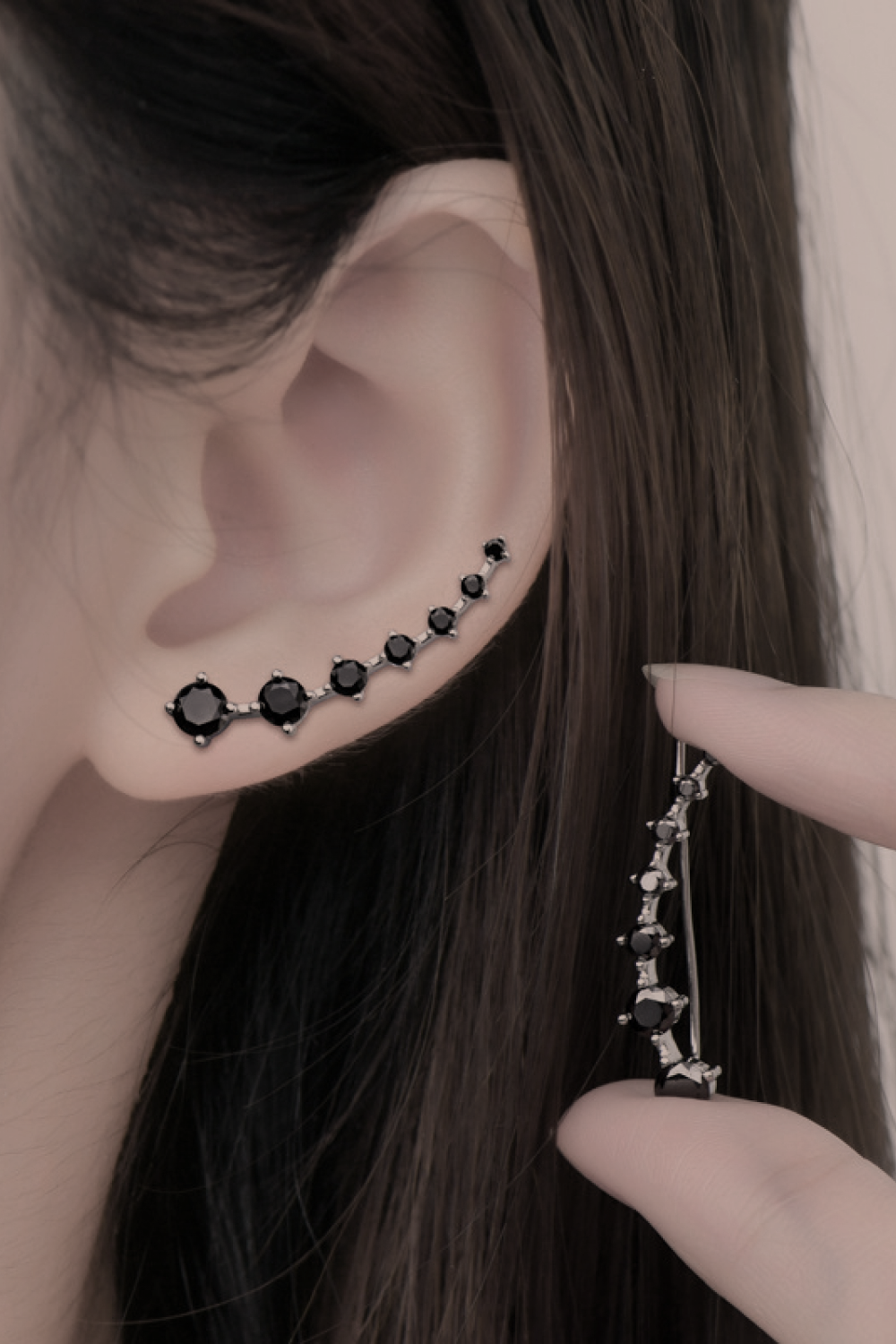 The Ascending Stone Ear Climber Earrings