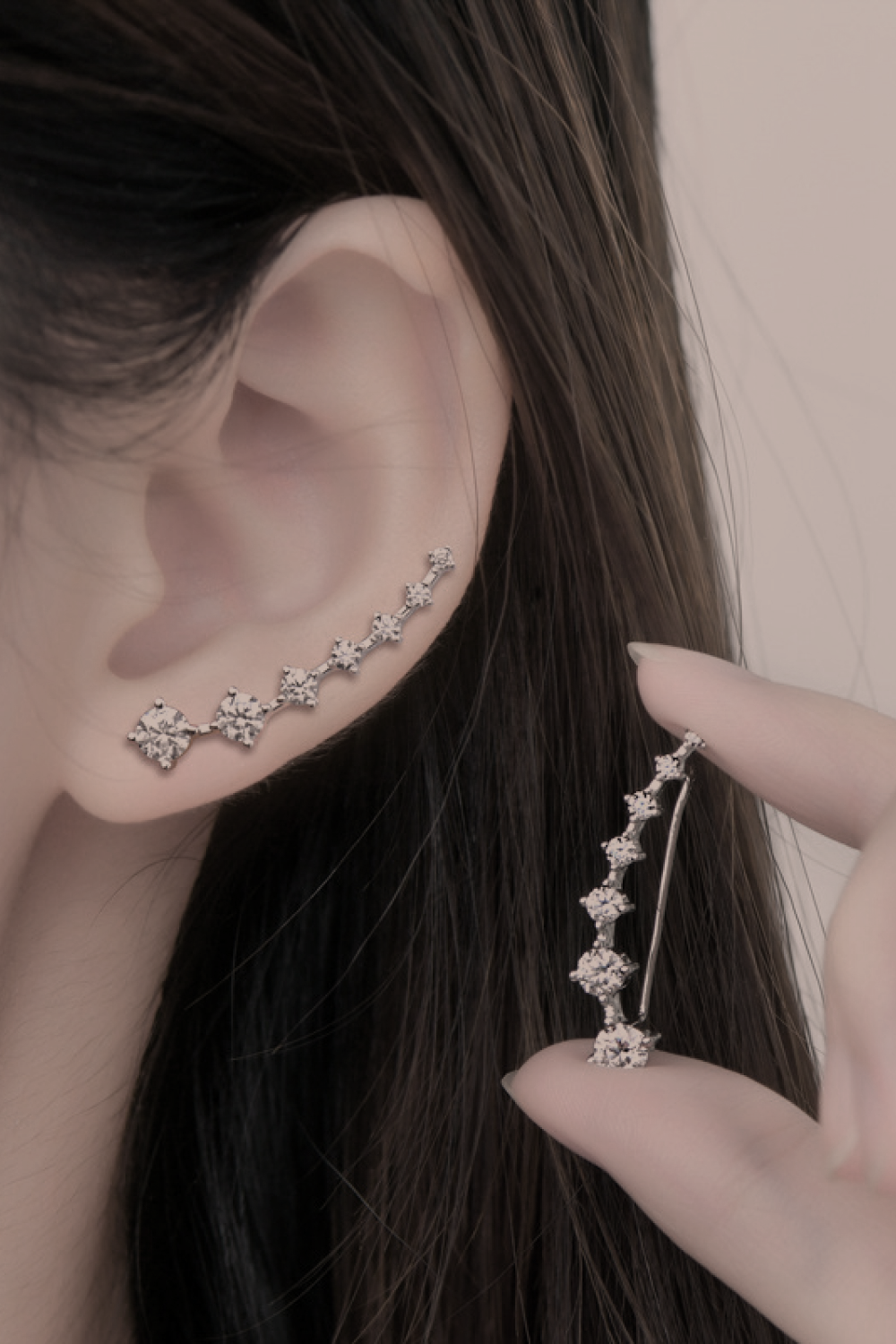 The Ascending Stone Ear Climber Earrings
