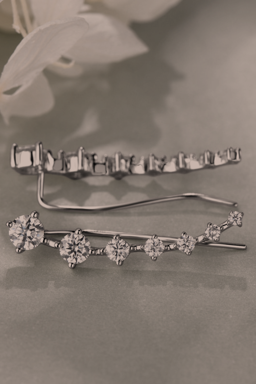 The Ascending Stone Ear Climber Earrings