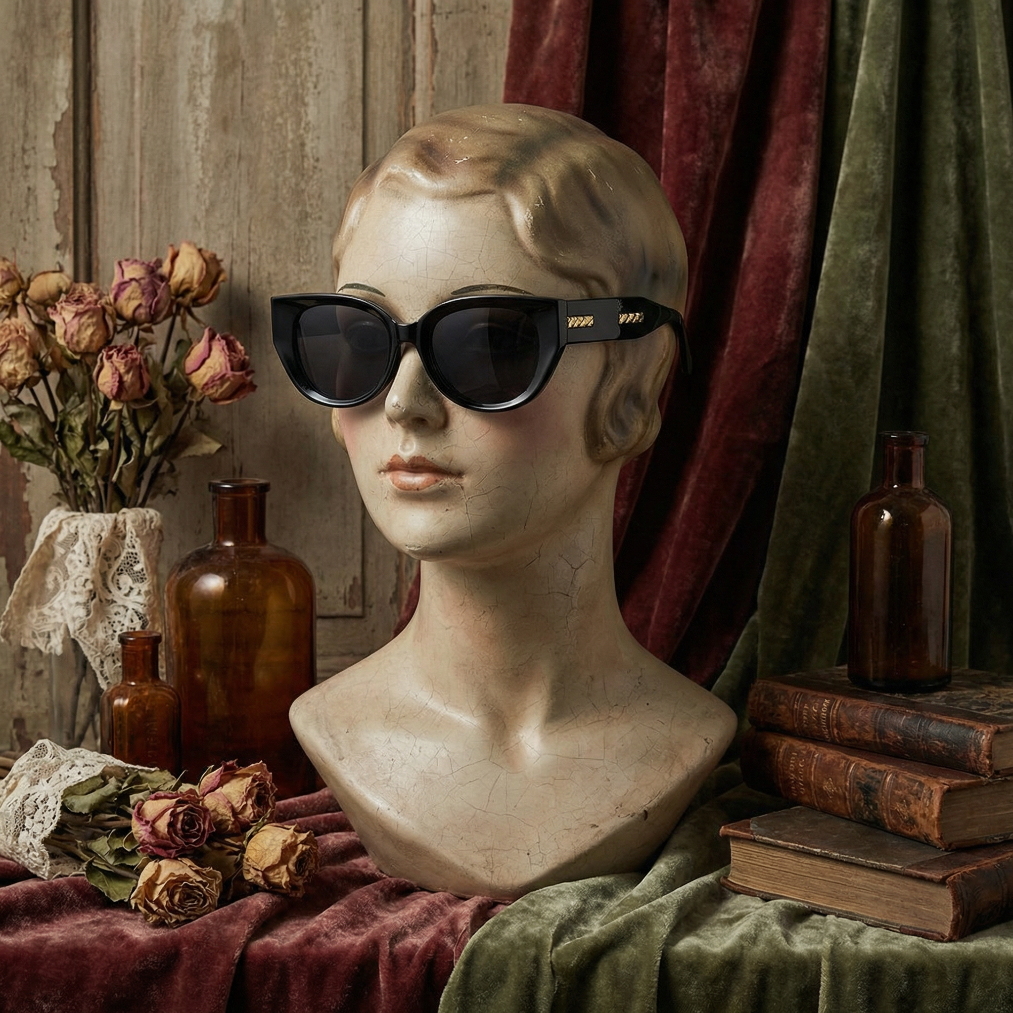 The Gold-Barred Cat-Eye Sunglasses