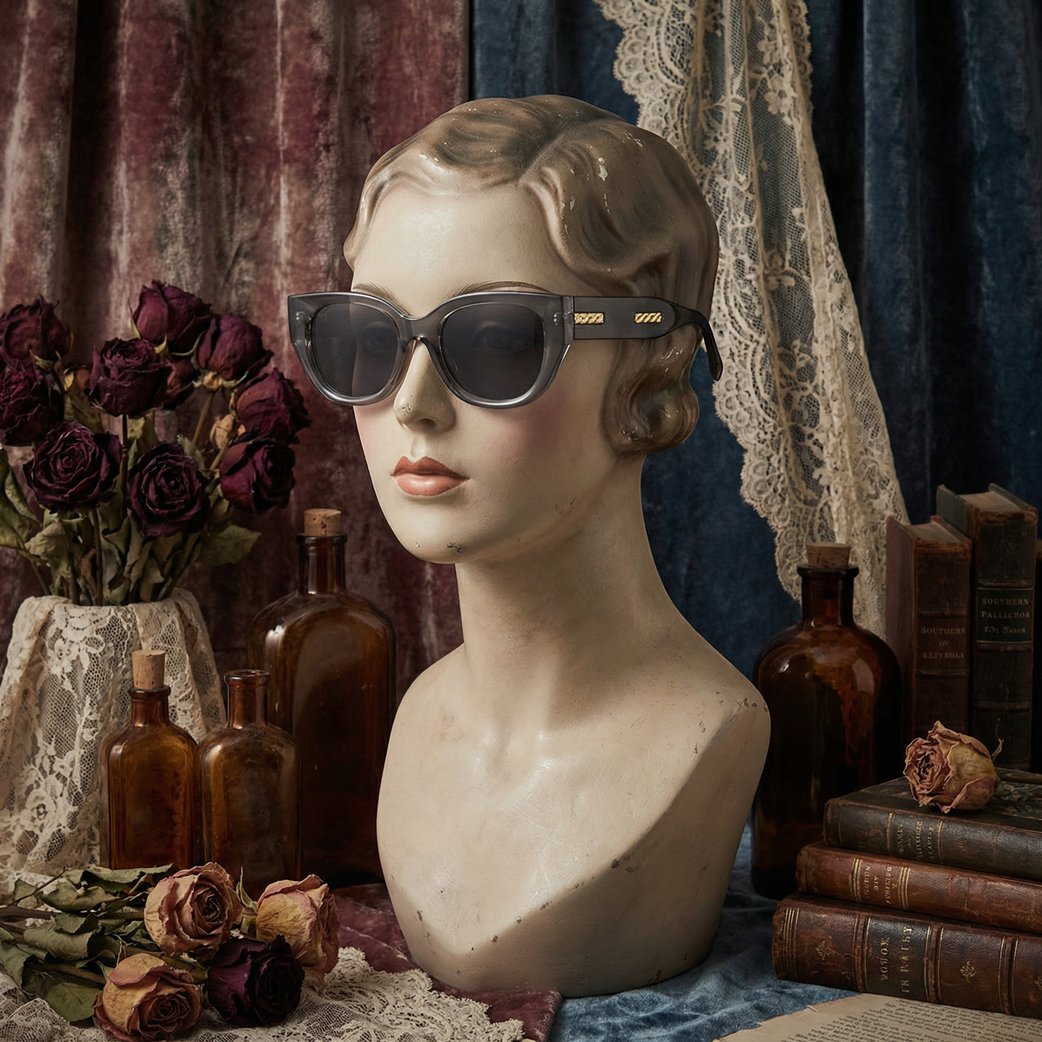 The Gold-Barred Cat-Eye Sunglasses