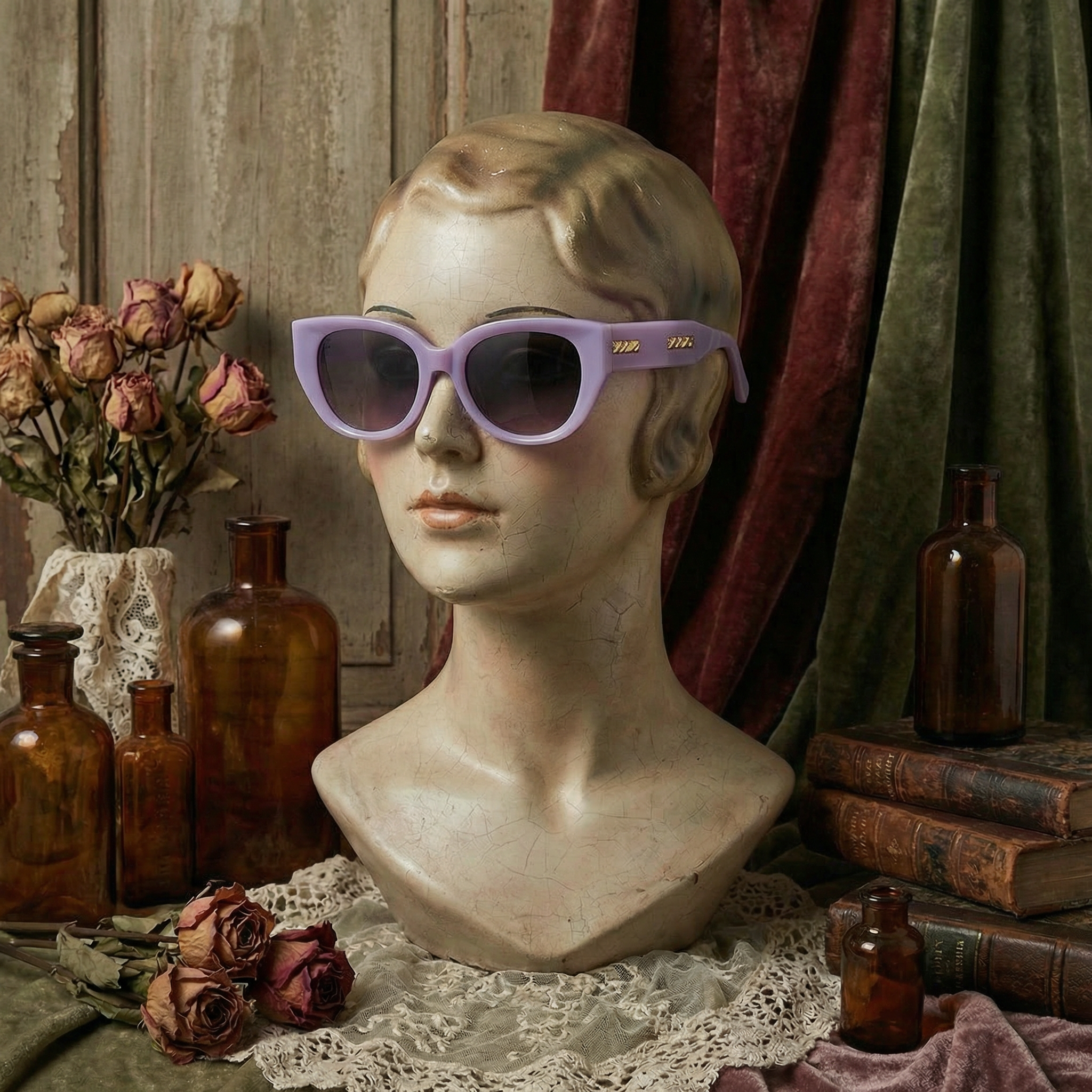 The Gold-Barred Cat-Eye Sunglasses