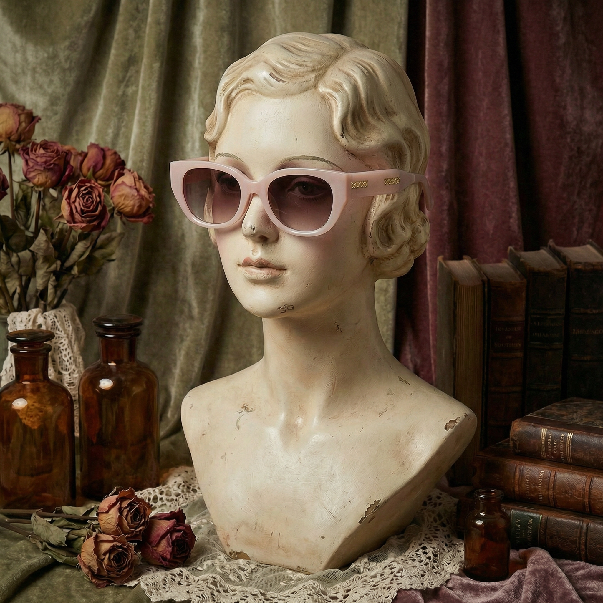 The Gold-Barred Cat-Eye Sunglasses