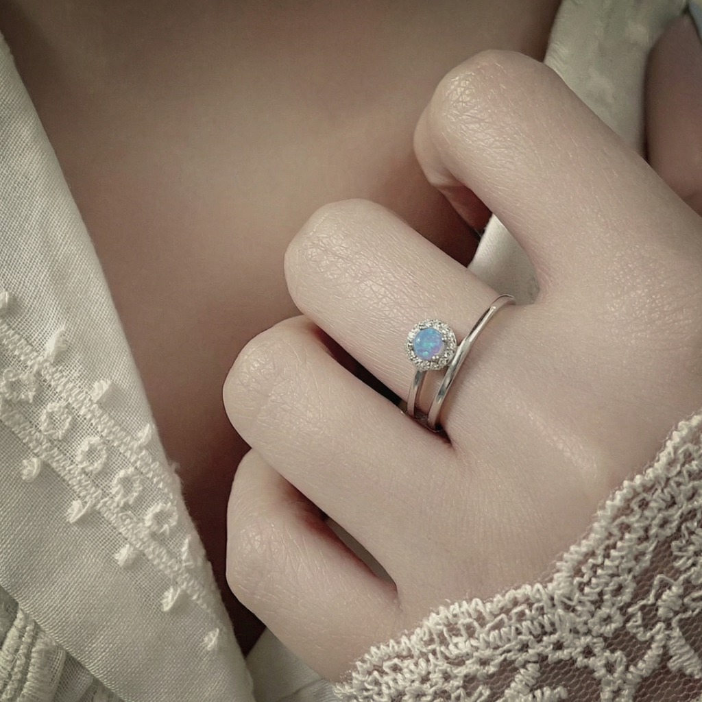 The Opal Halo Ring