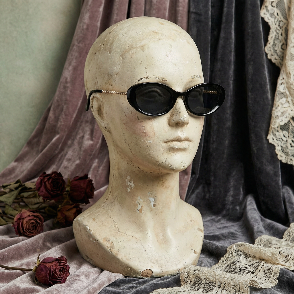 The Oval Chain Temple Cat-Eye Sunglasses