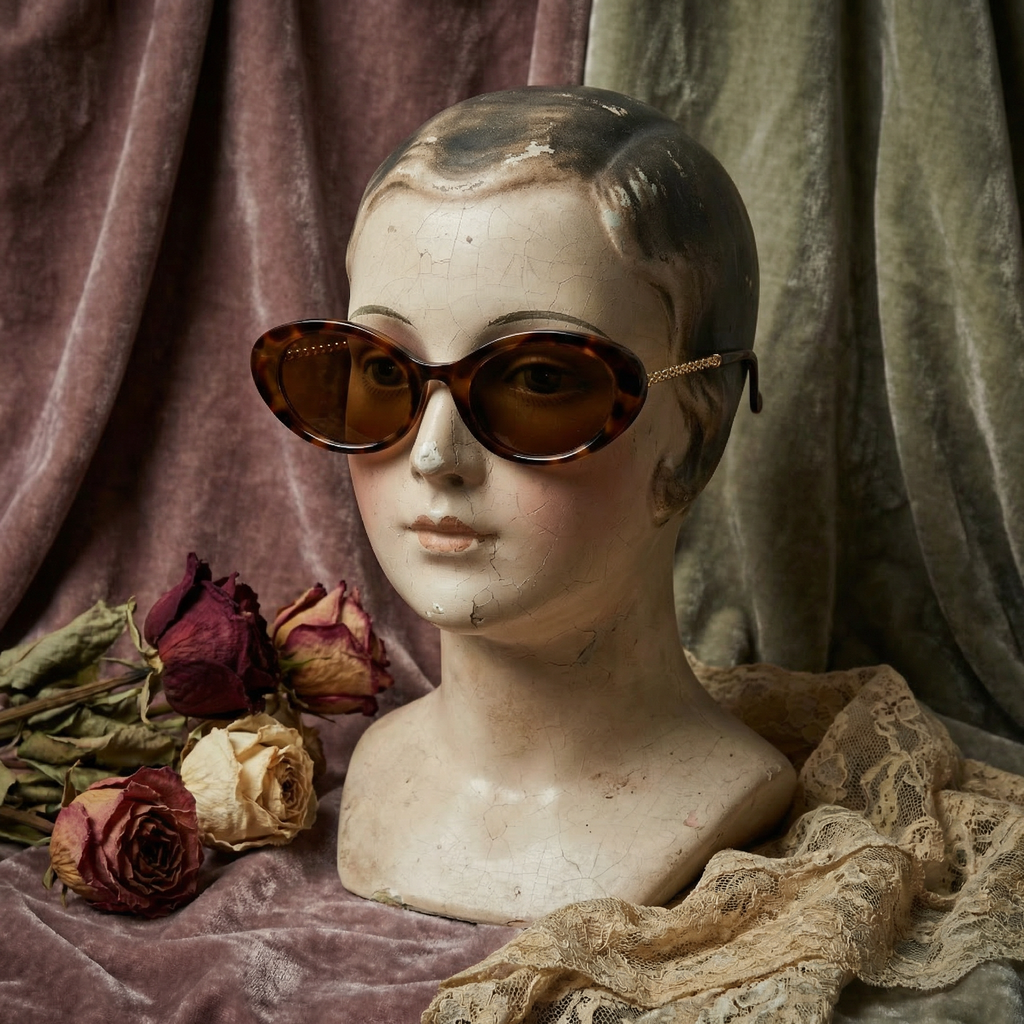 The Oval Chain Temple Cat-Eye Sunglasses