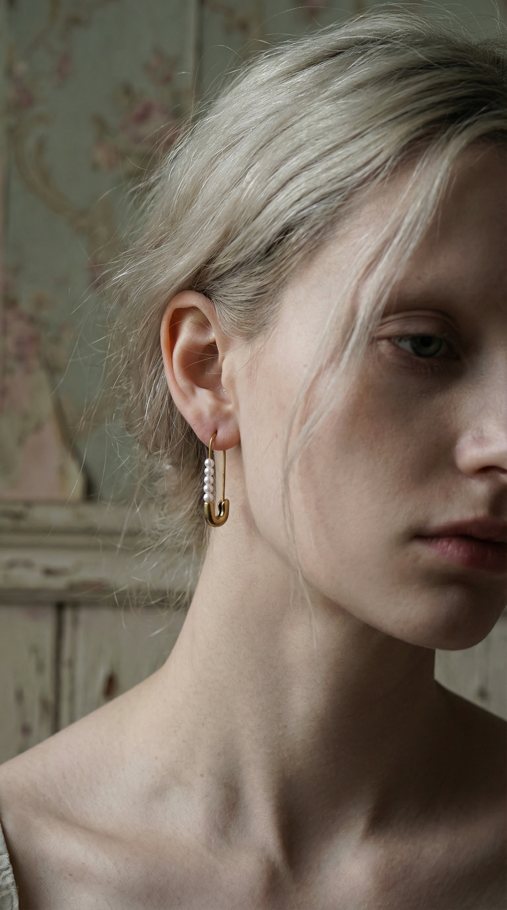 The Safety Pin Pearl Earrings