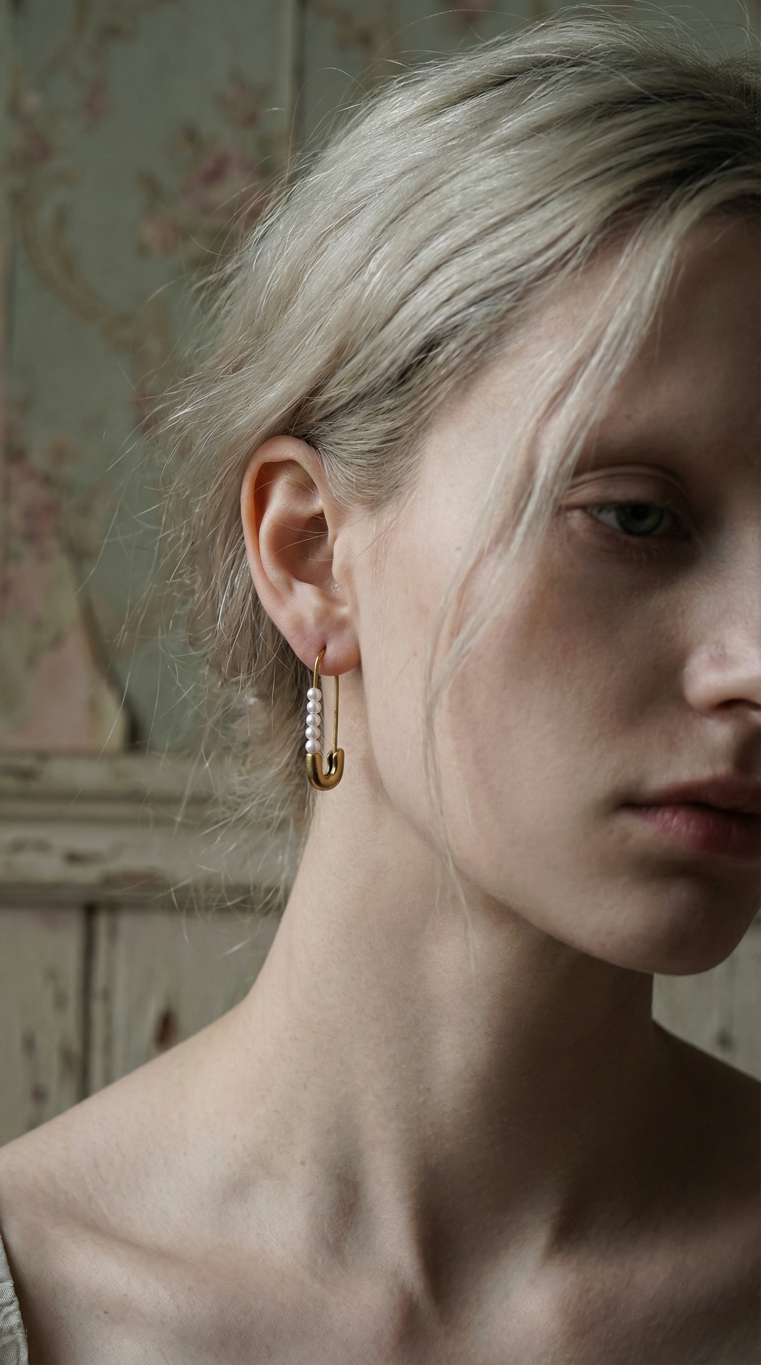 The Safety Pin Pearl Earrings