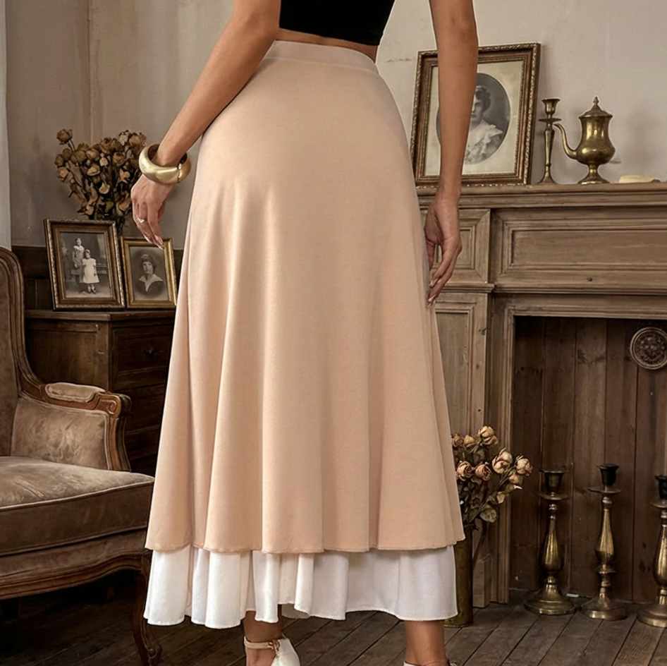 The Double Veil Midi Skirt