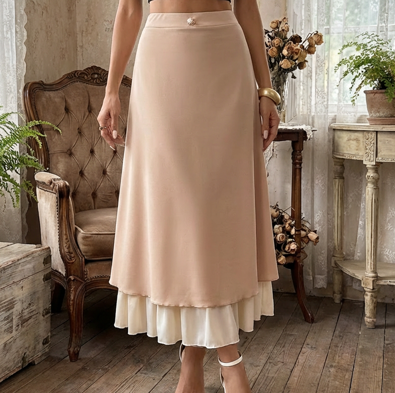 The Double Veil Midi Skirt