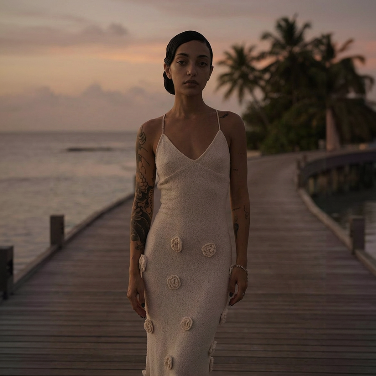 The Duskline Rosette Slip Dress