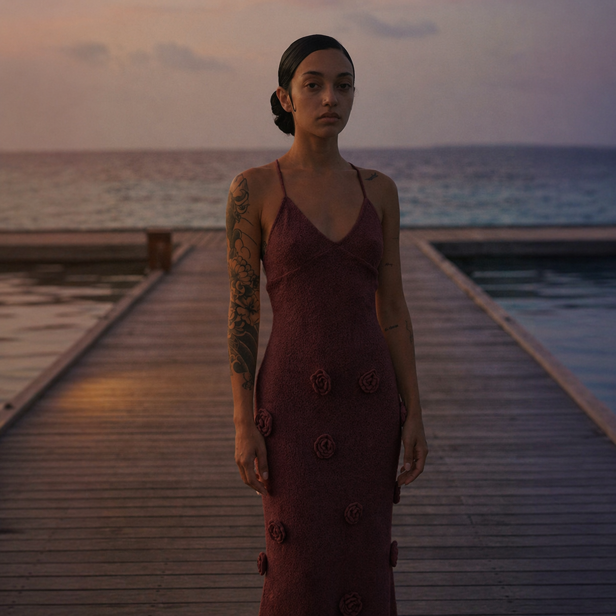The Duskline Rosette Slip Dress