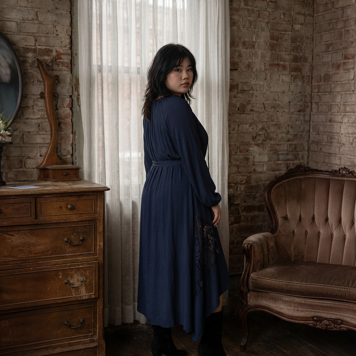 The Duskwater Lace-Drift Dress