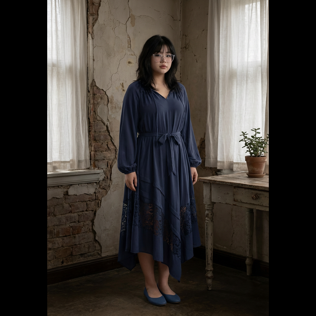 The Duskwater Lace-Drift Dress