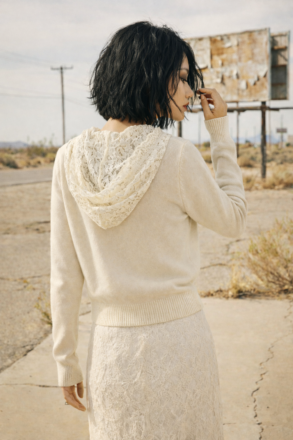 The Hollow Lace Hood Cardigan