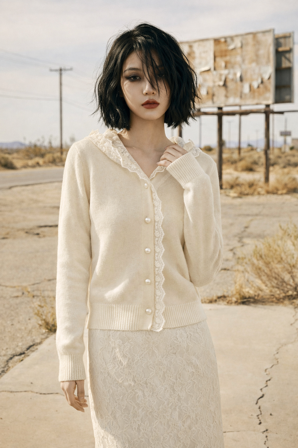 The Hollow Lace Hood Cardigan