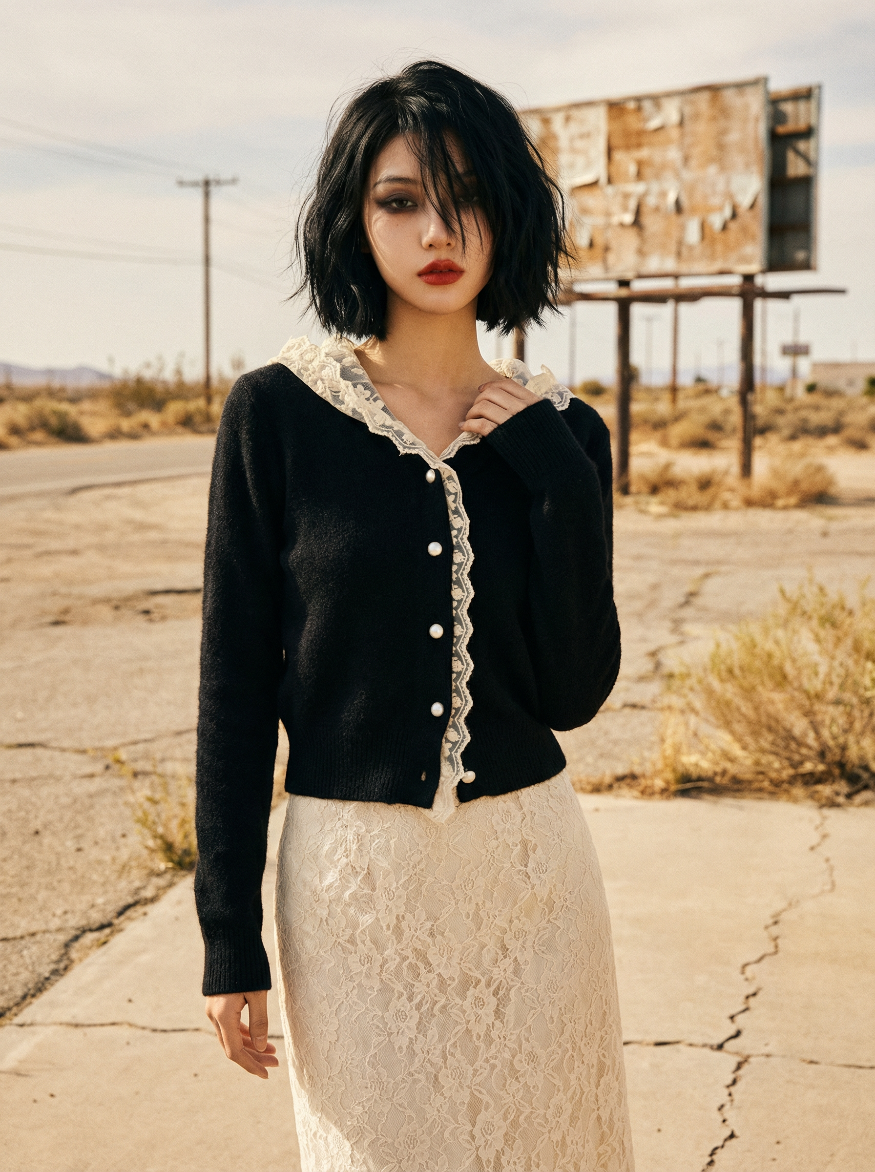 The Hollow Lace Hood Cardigan