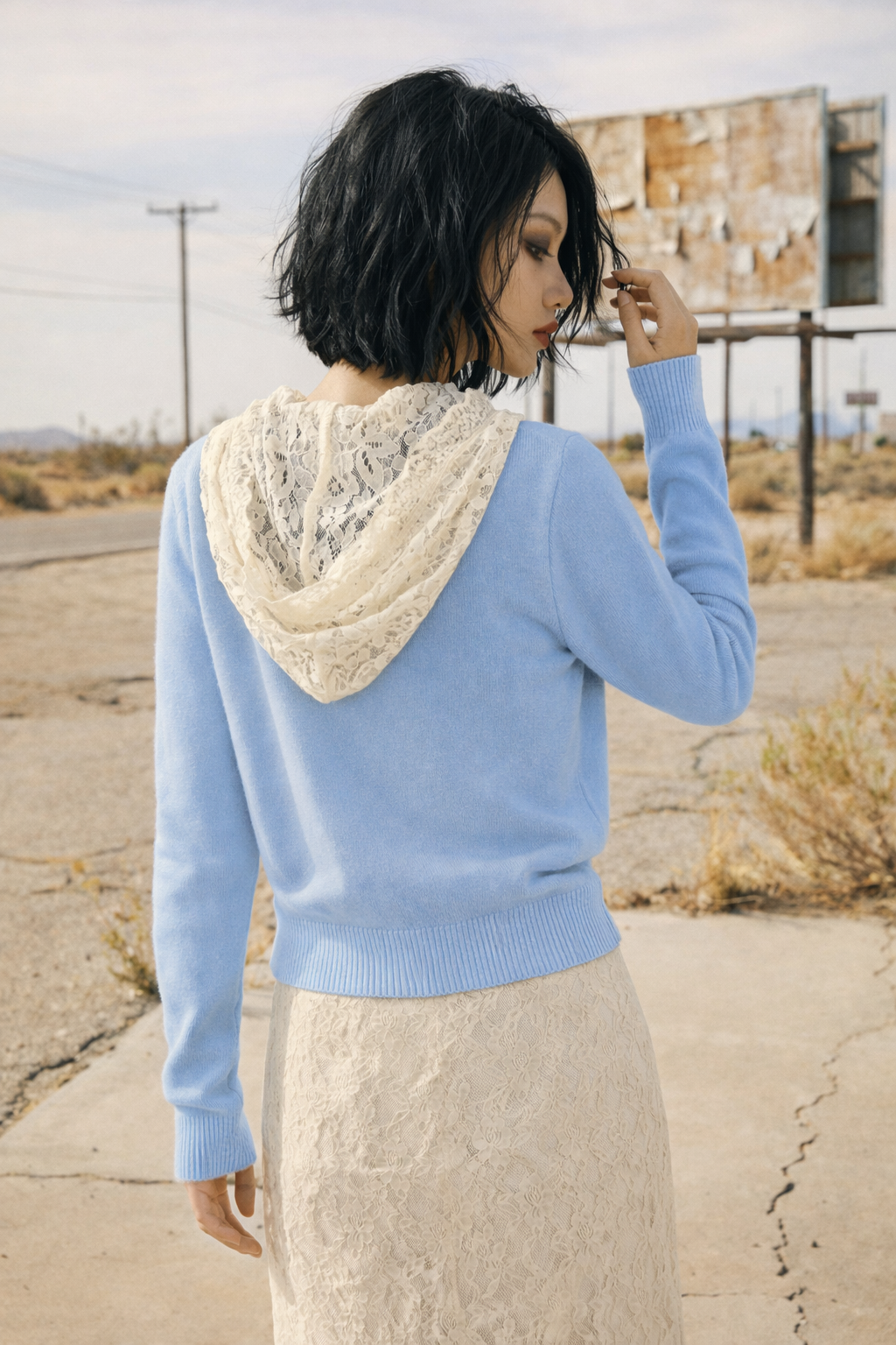 The Hollow Lace Hood Cardigan