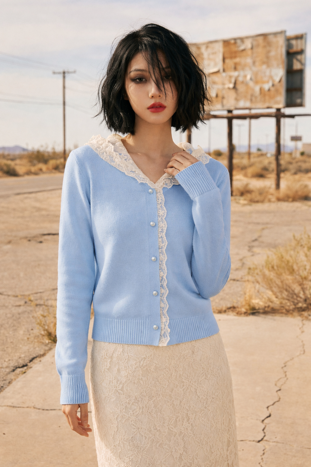 The Hollow Lace Hood Cardigan