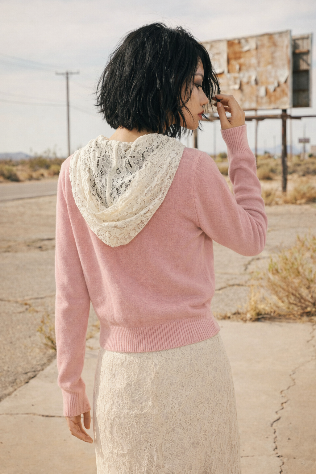 The Hollow Lace Hood Cardigan