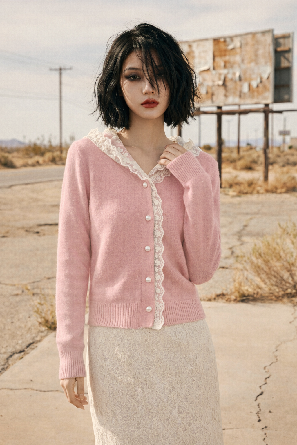 The Hollow Lace Hood Cardigan