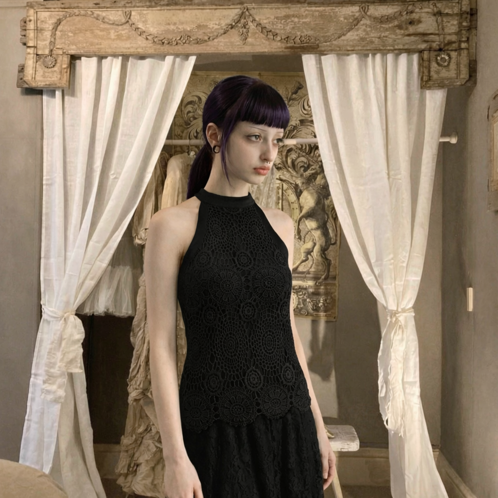 The Midnight Rosette Halter Top