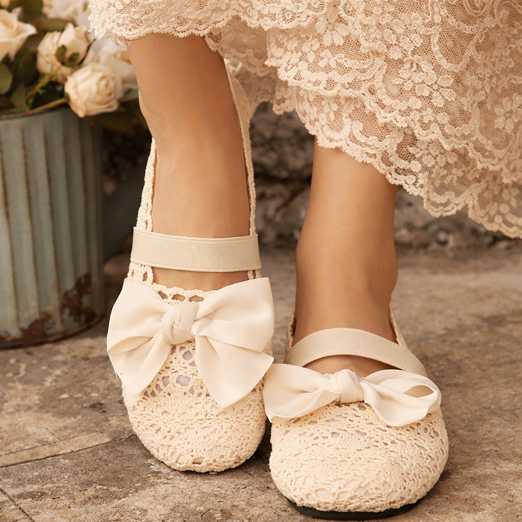 The Ribboned Lace Flats