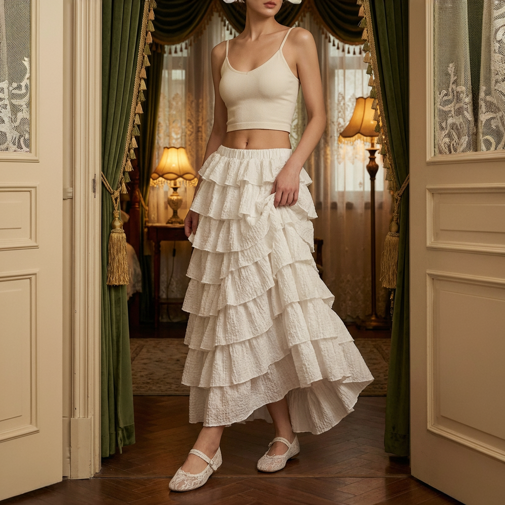 The Alabaster Cascade Skirt