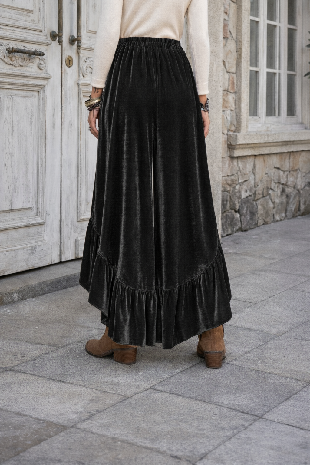 The Ashbourne Velvet Skirted Trousers