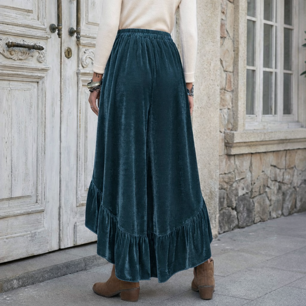The Ashbourne Velvet Skirted Trousers