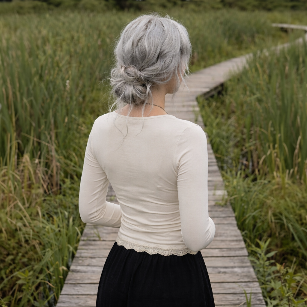 The Bramblepath Lace Trim Top