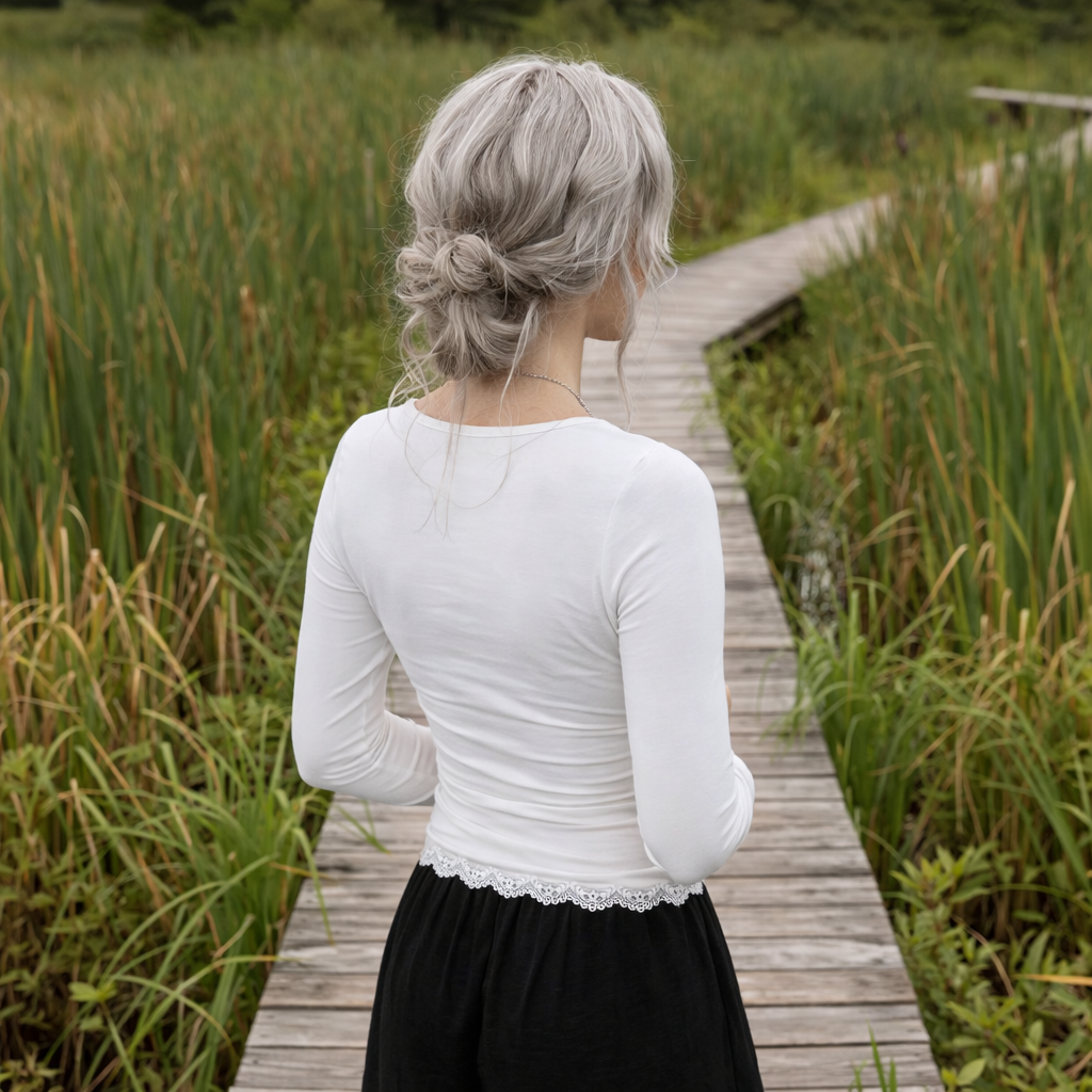 The Bramblepath Lace Trim Top