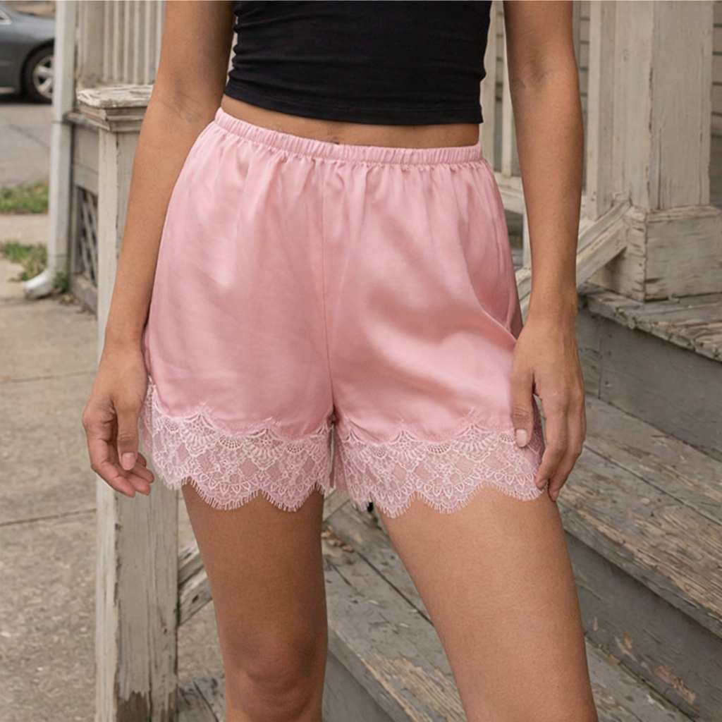 The Camellia Lace-Trim Shorts