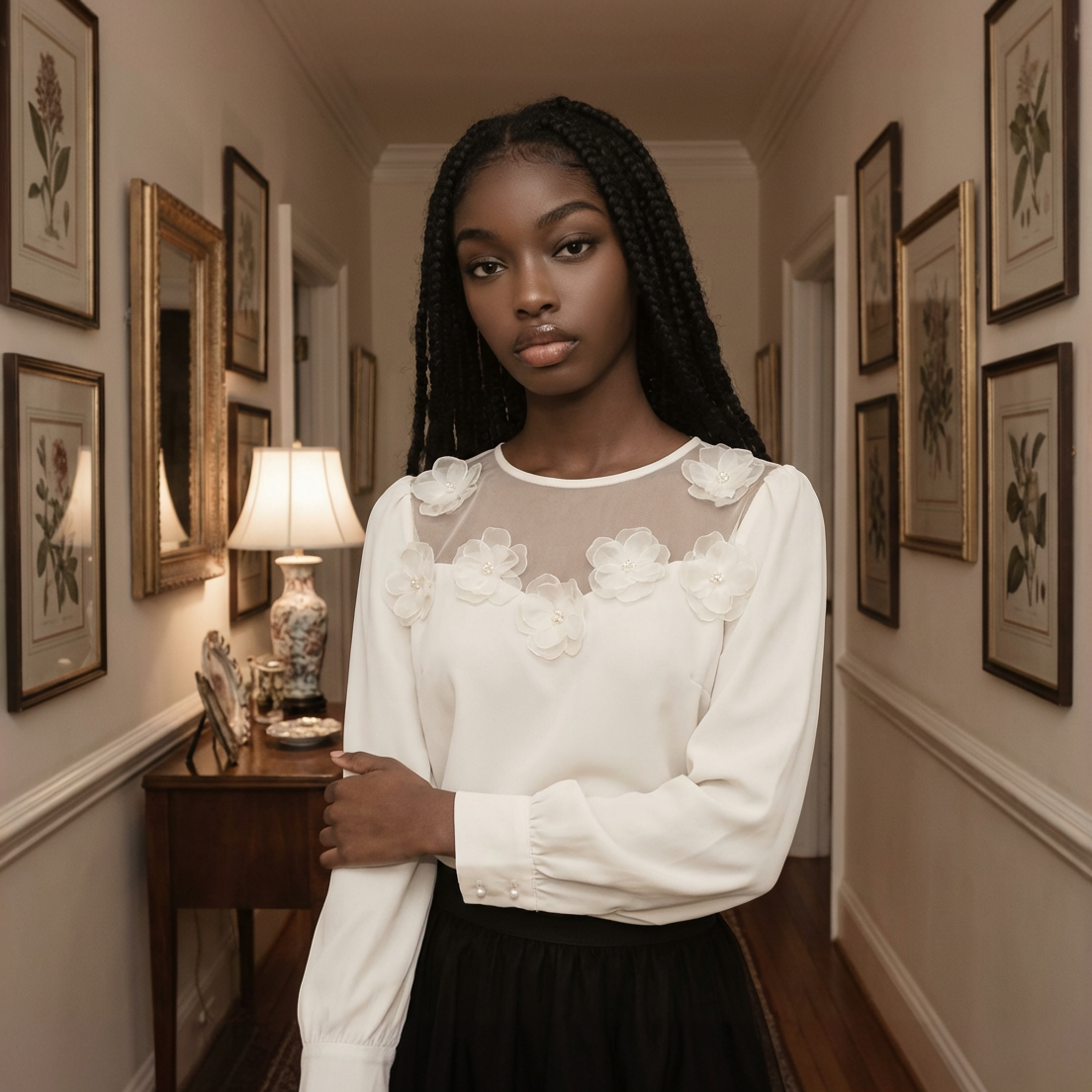 The Conservatory Bloom Mesh Blouse
