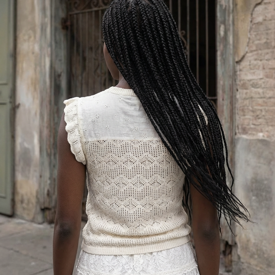 The Garden Lattice Ruffle Top