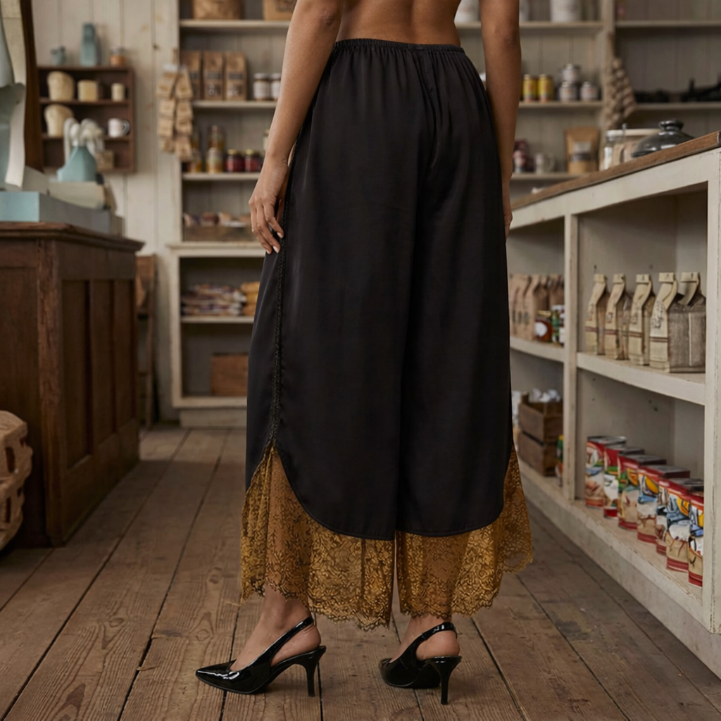 The Marlowe Lace-Hem Trousers