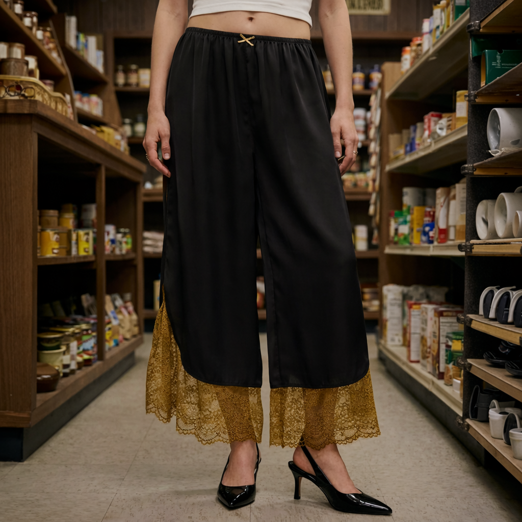 The Marlowe Lace-Hem Trousers