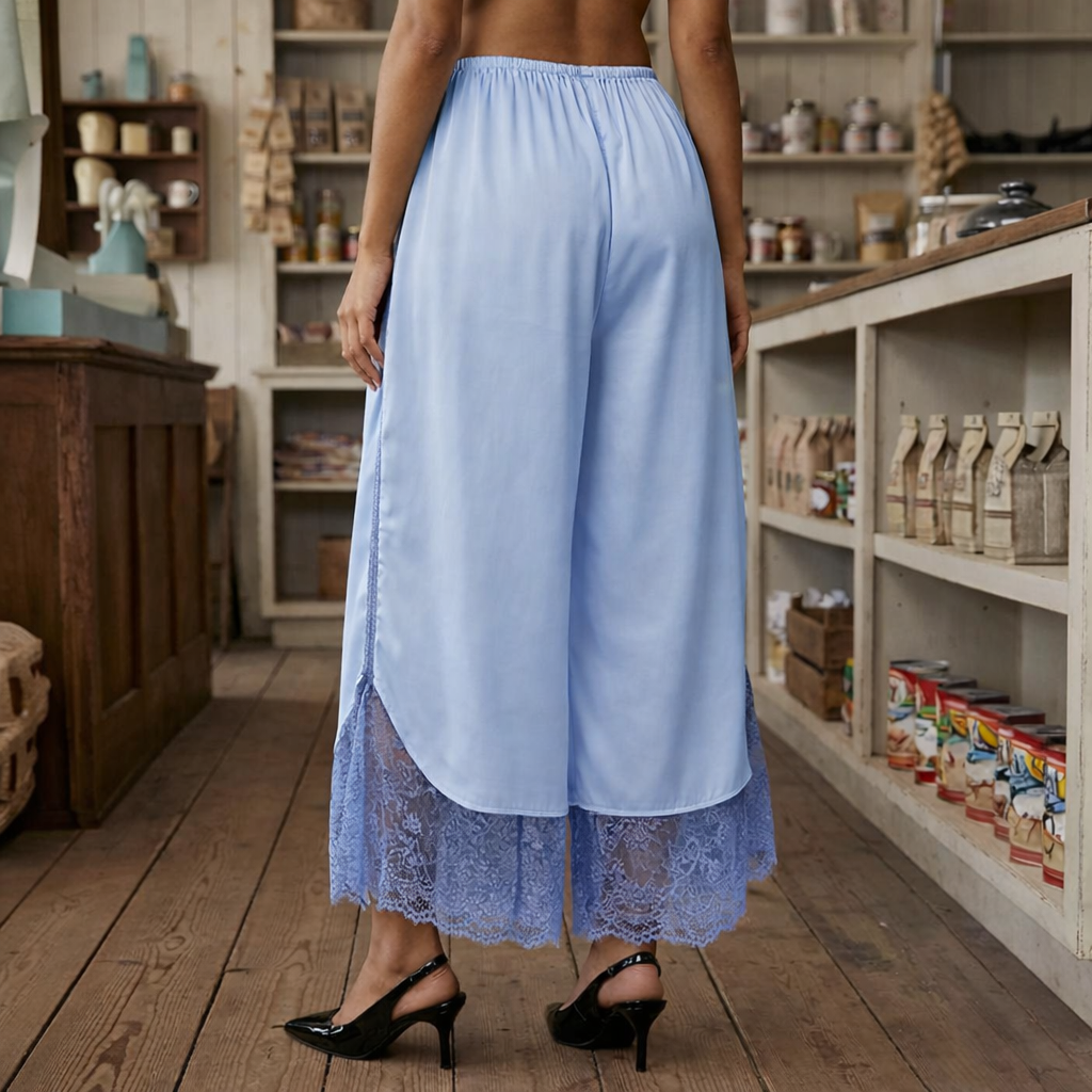 The Marlowe Lace-Hem Trousers