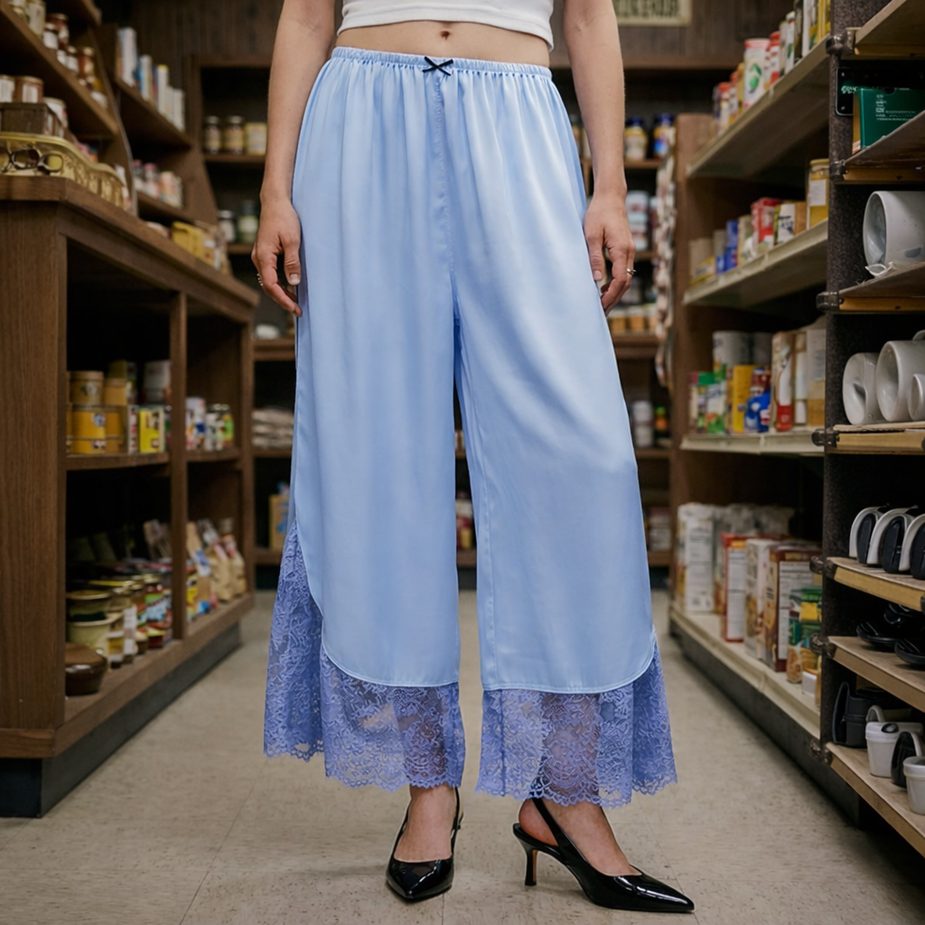 The Marlowe Lace-Hem Trousers