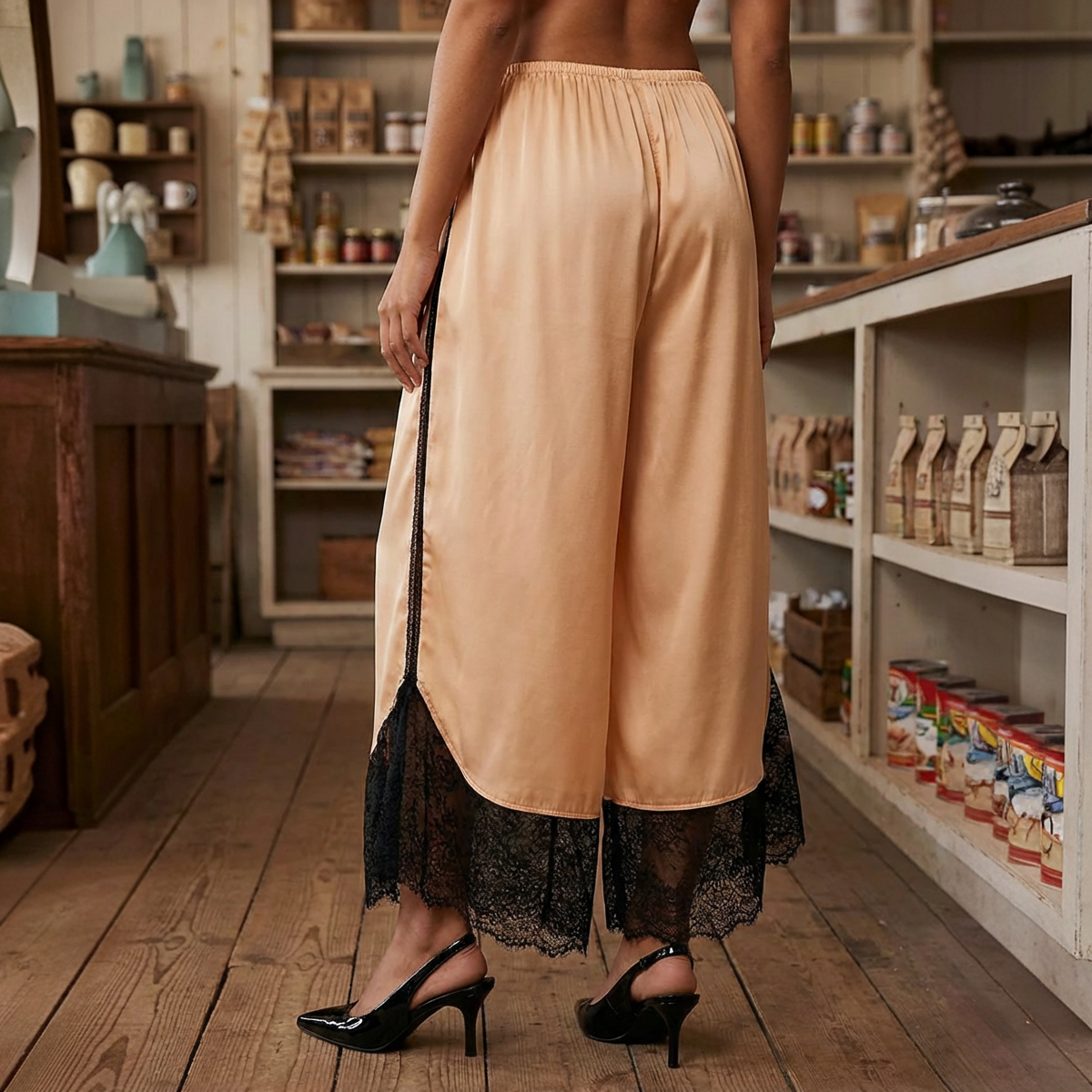 The Marlowe Lace-Hem Trousers