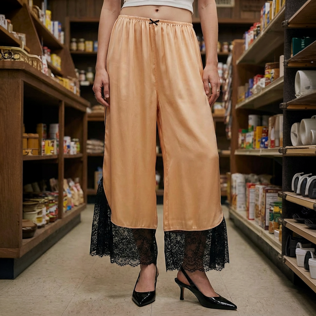 The Marlowe Lace-Hem Trousers