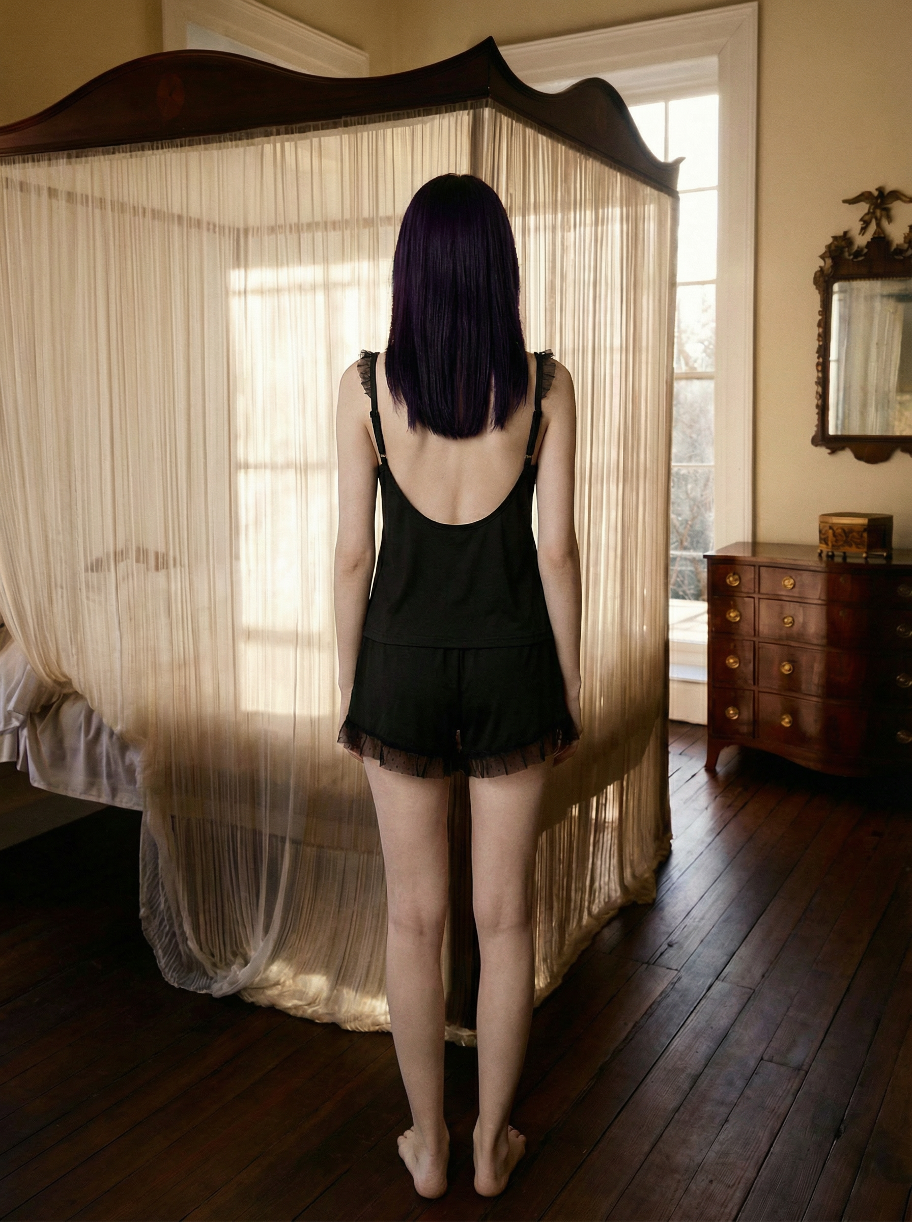 The Midnight Ruffle Cami Set