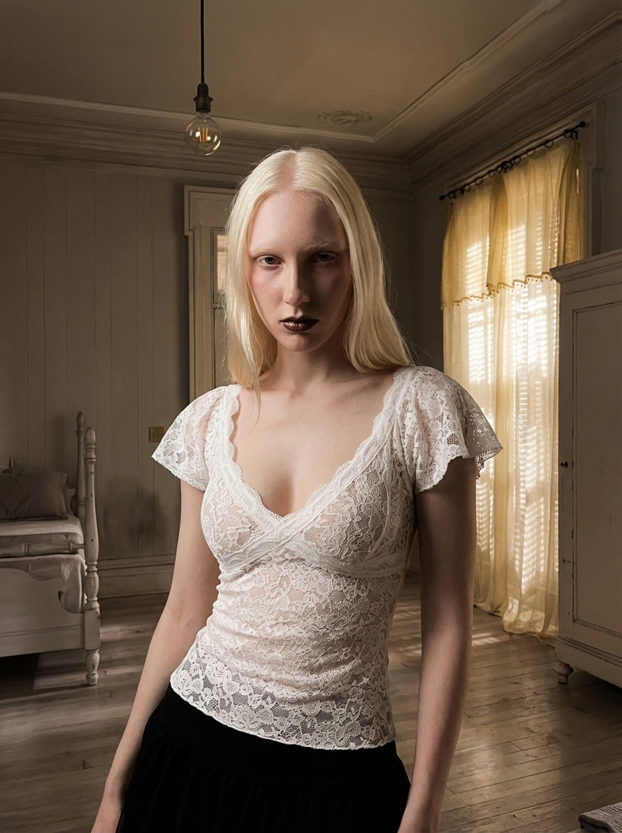 The Pale Reverence Lace Top