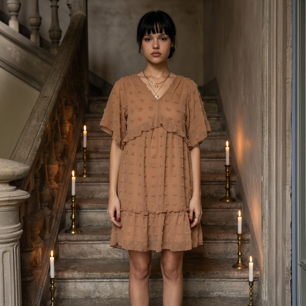 The Sepia Staircase Dress