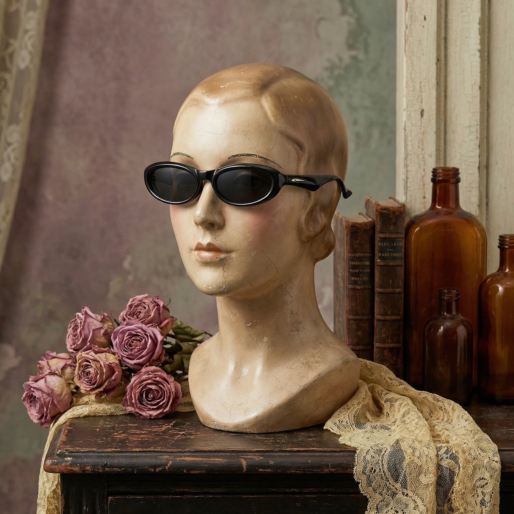 The Thick Frame Oval Sunglasses