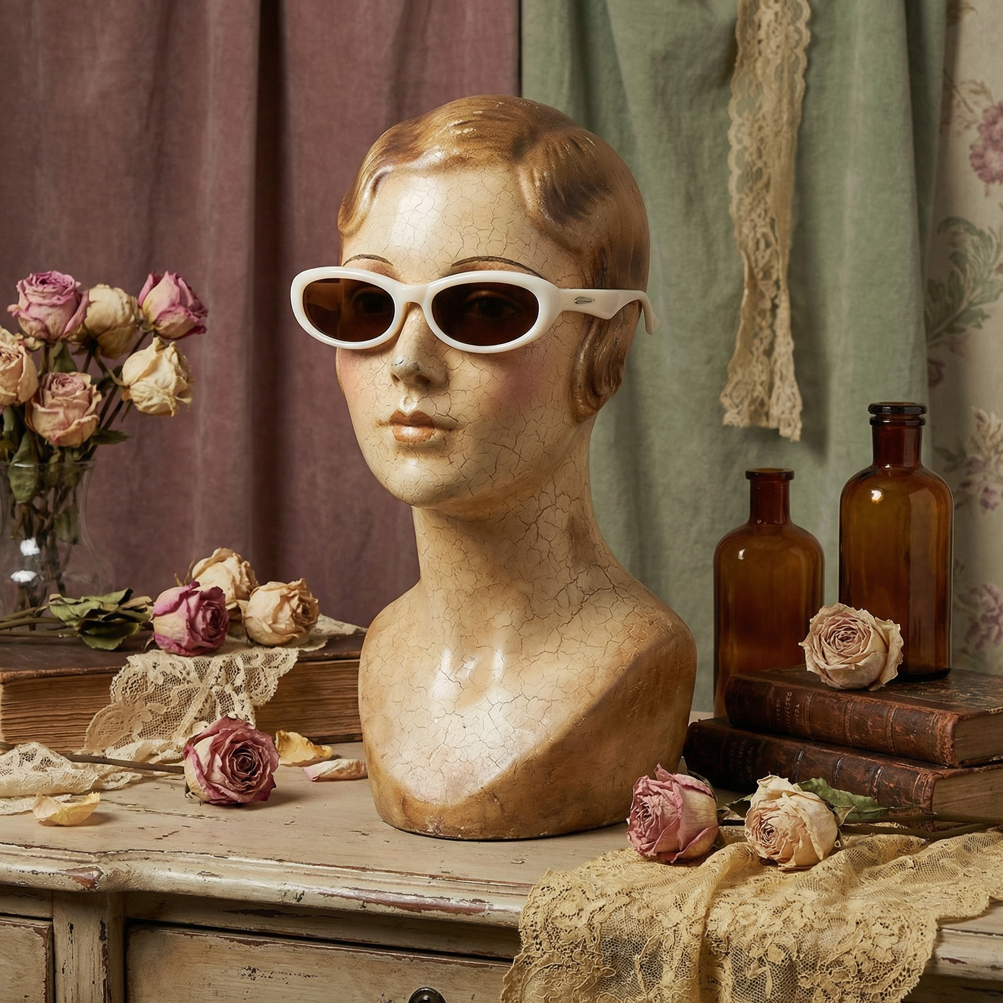 The Thick Frame Oval Sunglasses