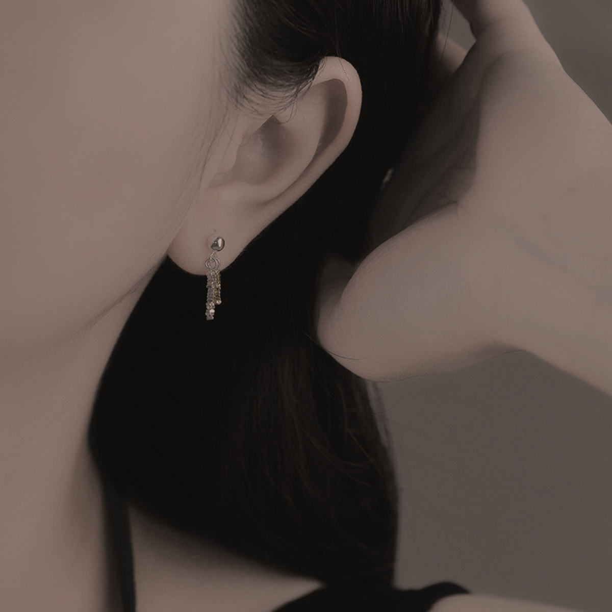 The Two-Tone Chain Drop Earrings