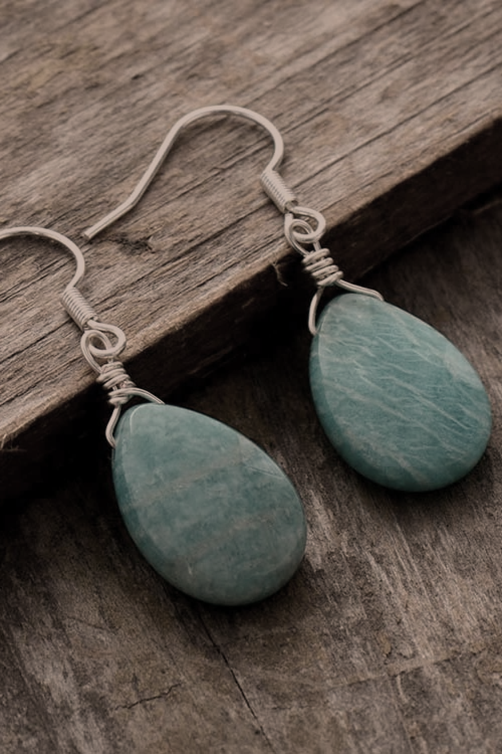 The Wrapped Stone Teardrop Earrings